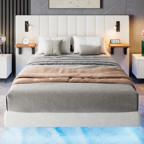 Double bed frame upholstered - bed,