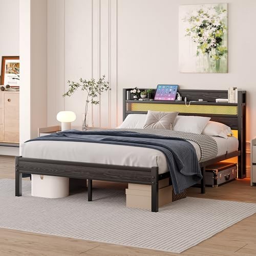 4ft6 double metal bed frame - bed,