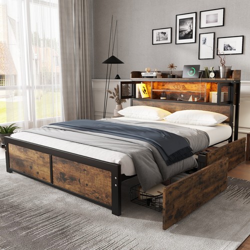 4ft6 double bed frame - bed, with