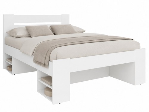 Double storage bed - frame, white