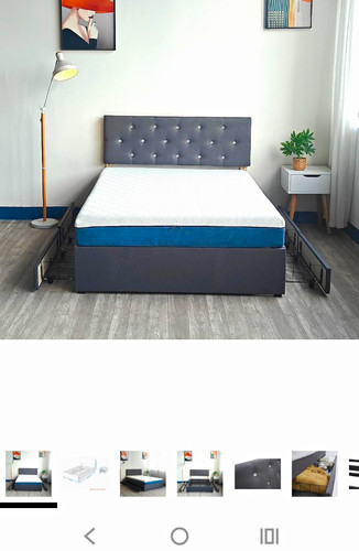 Grey fabric upholstered - fabric,