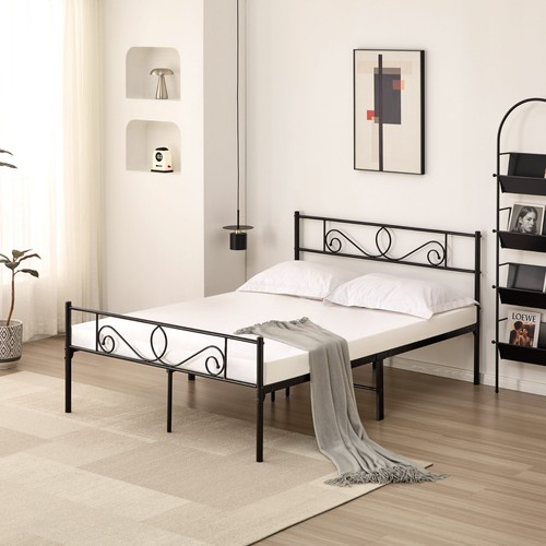 Metal bed frame with headboard - with,