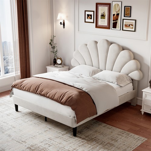 Double bed velvet upholstered - bed,