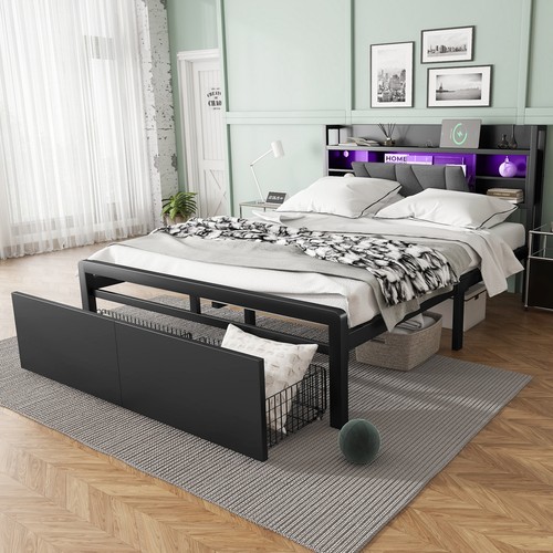 4ft6 double metal bed frame - 4ft6,