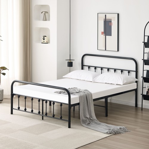 Metal bed frame with - bed,