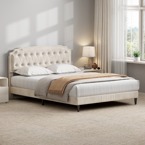 Chelsey upholstered bed frame - upholstered,
