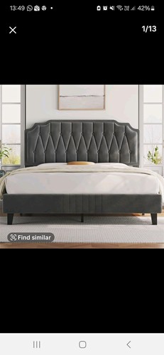 Grey upholstered tufted - upholstered,
