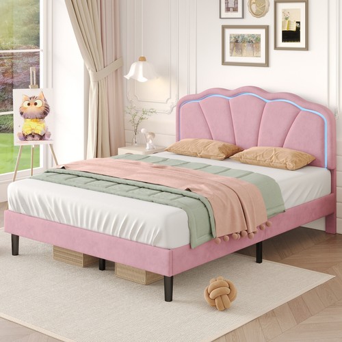 4ft6 double bed - double, led