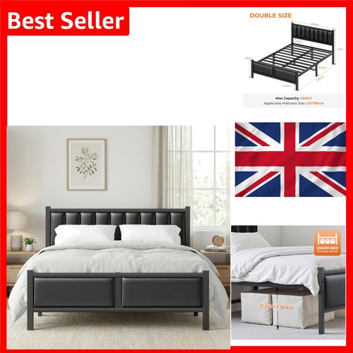 Double bed frame metal - double, 4ft6