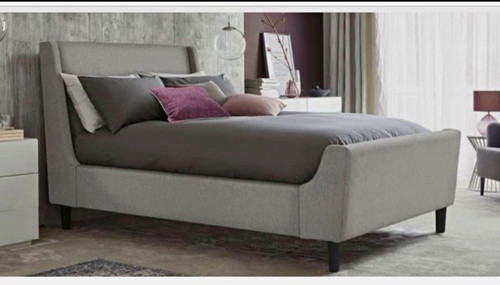 Grey upholstered fabric - fabric, double