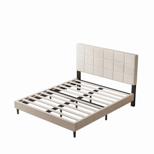 Double bed frame beige - frame,