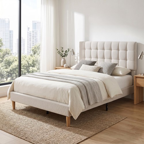 Upholstered double bed frame - double,