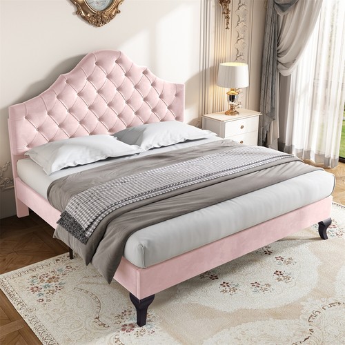 Double size bed 4ft6 velvet - bed,