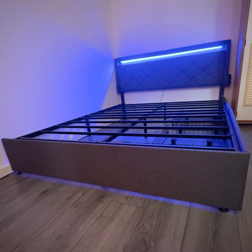 Grey upholstered fabric - grey, double