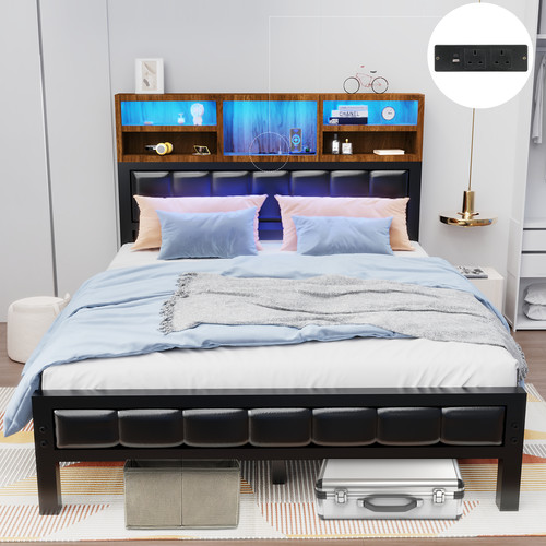 Double bed frame - bed, industrial