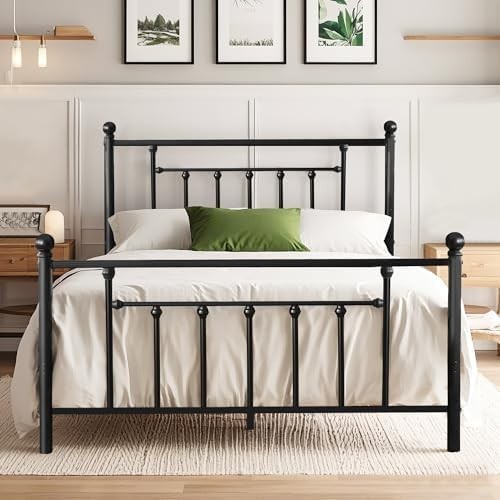 4ft6 double bed - bed, black