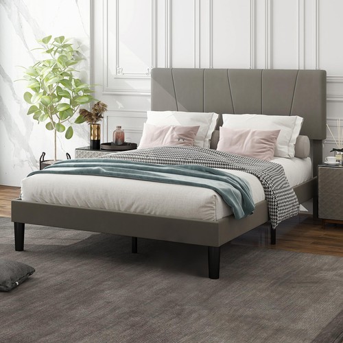 Homcom double bed frame with - bed,